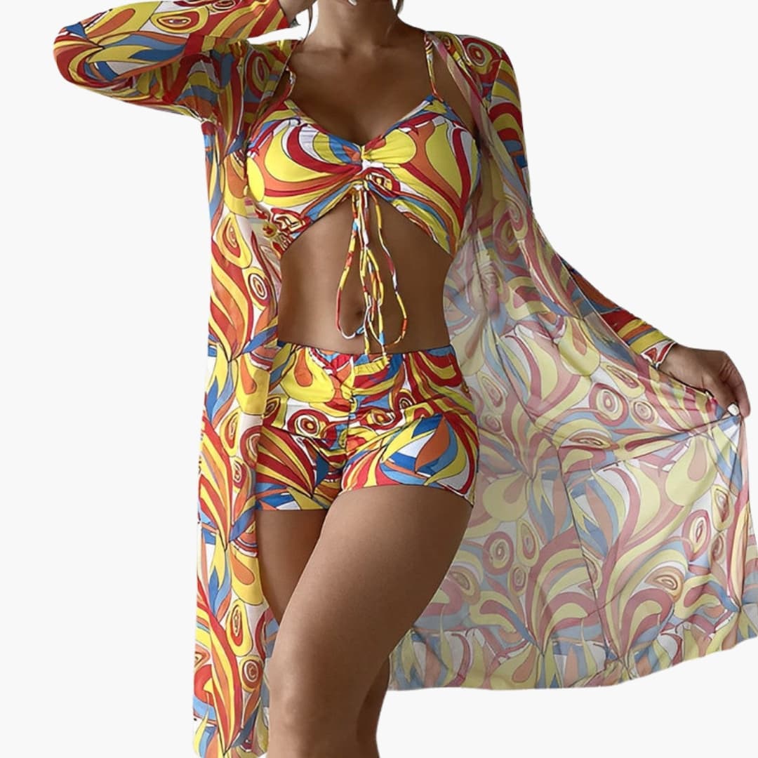 Women's One-Piece Swimsuit Swirl Print Front Panel