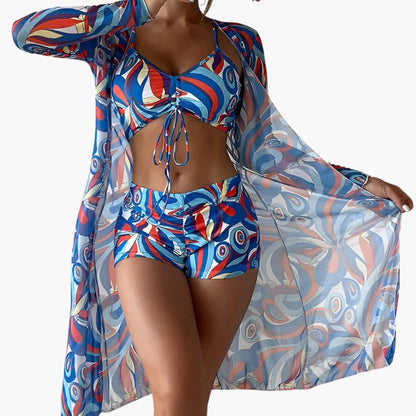 Women's One-Piece Swimsuit Swirl Print Front Panel - Vonnera