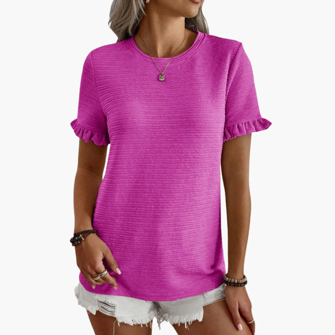 Women's Ruffle Sleeve T-Shirt - Vonnera