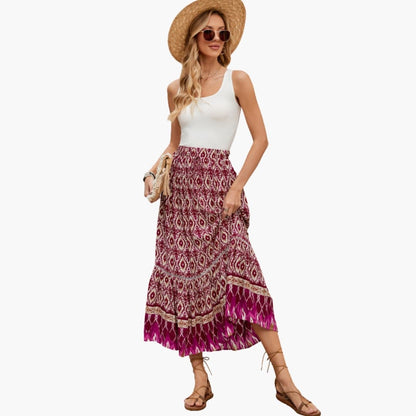 Women's Maxi Skirt Elastic Waist Printed