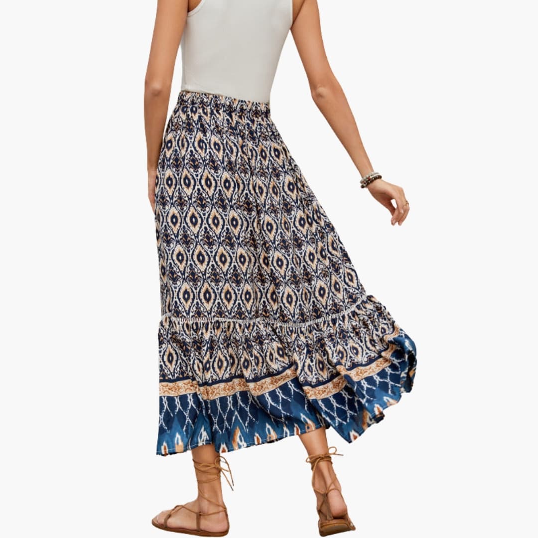 Women's Maxi Skirt Elastic Waist Printed