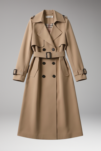 Women's Full-Length Trench Coat Adjustable Waist - Vonnera