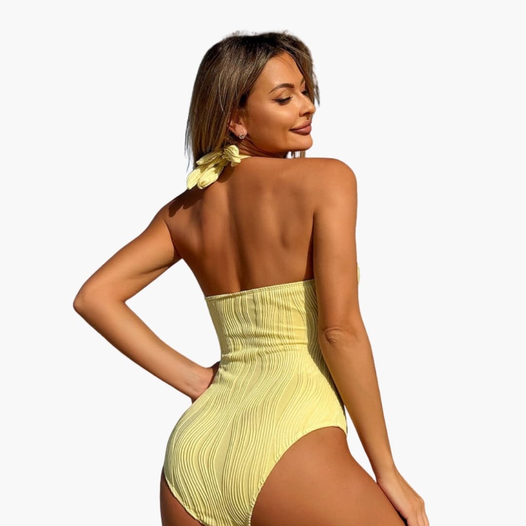Women's One-Piece Swimsuit Triangle Neck Padded Cups