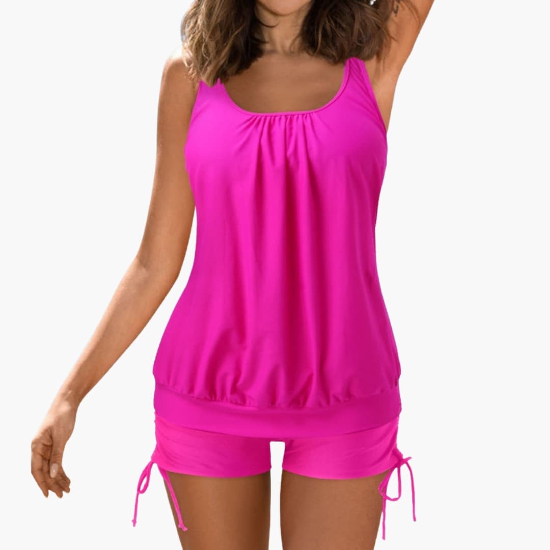 Women's Tropical Tankini Swimsuit Set Two-Piece Scoop Neck