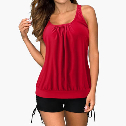 Women's Tropical Tankini Swimsuit Set Two-Piece Scoop Neck