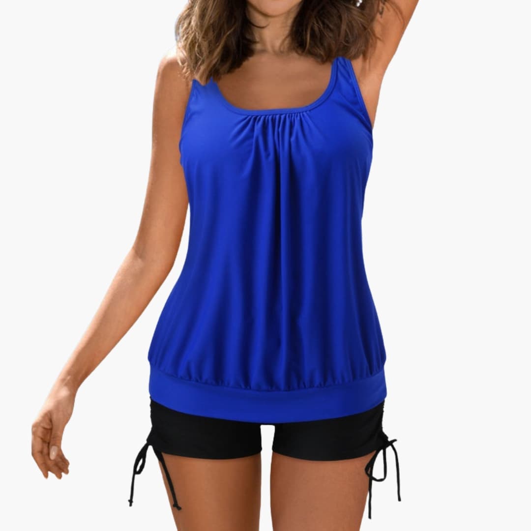 Women's Tropical Tankini Swimsuit Set Two-Piece Scoop Neck