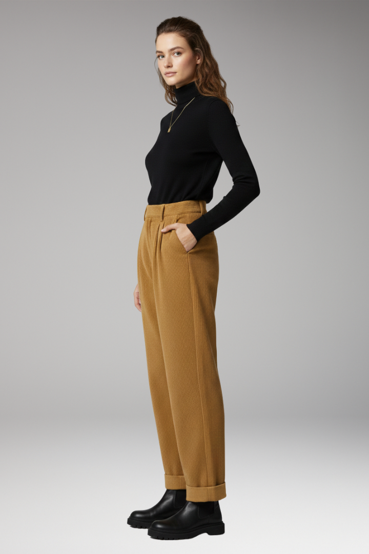 Women's High Waist Straight Leg Trousers