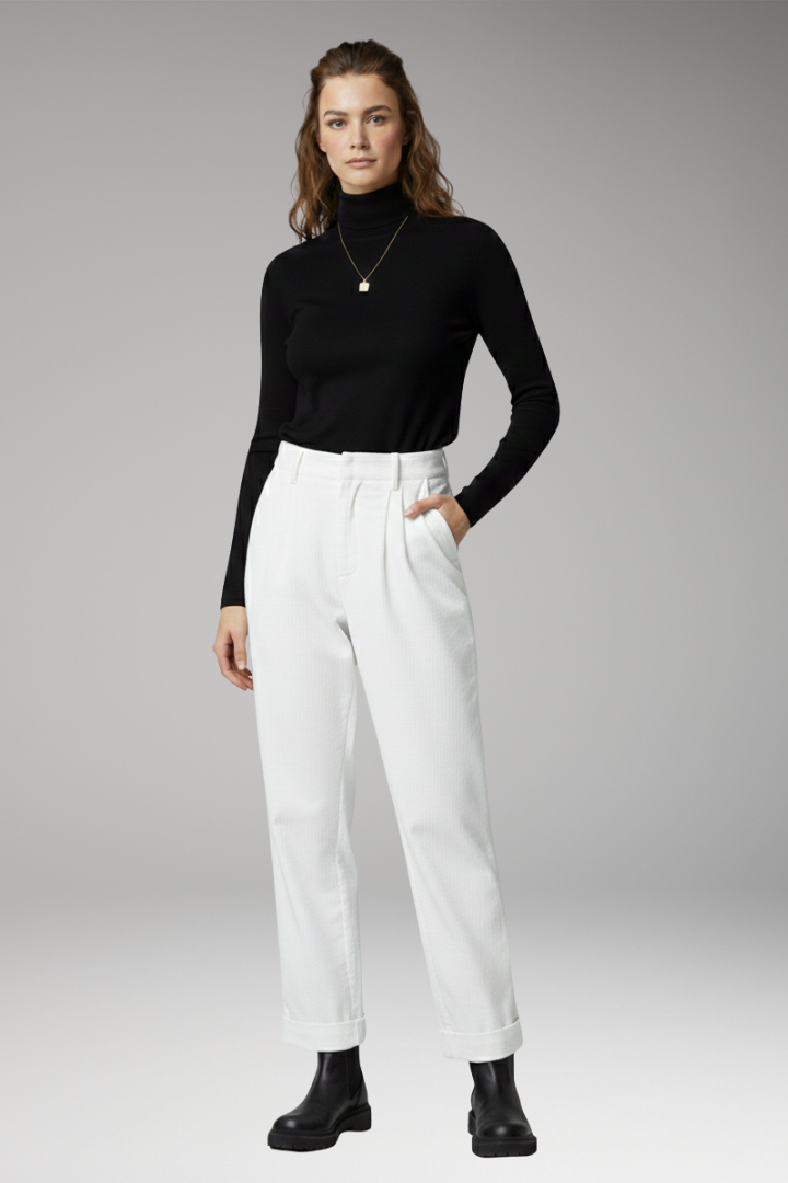 Women's High Waist Straight Leg Trousers
