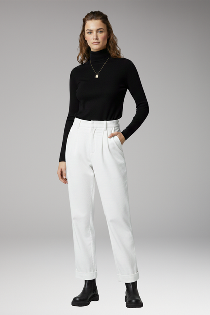 Women's High Waist Straight Leg Trousers