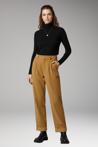 Women's High Waist Straight Leg Trousers