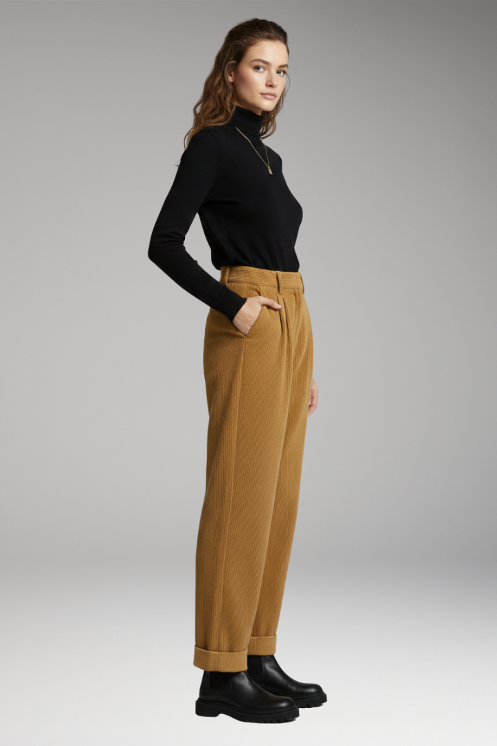 Women's High Waist Straight Leg Trousers