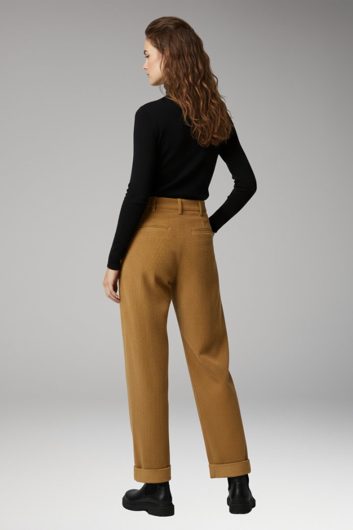 Women's High Waist Straight Leg Trousers