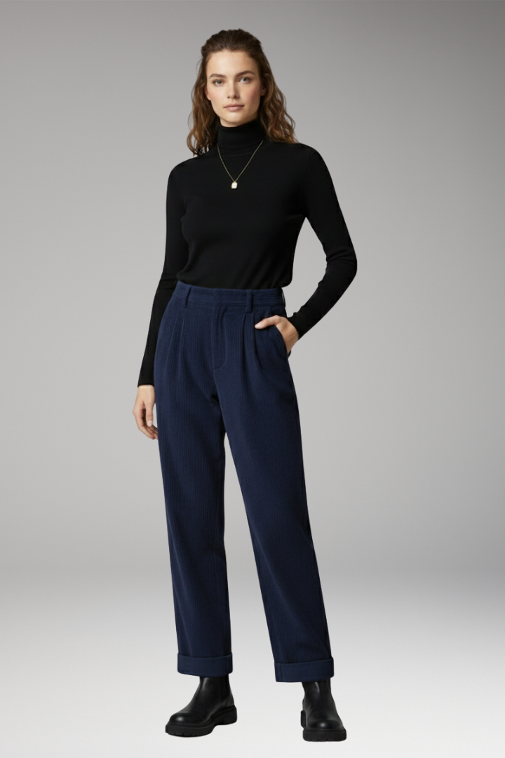 Women's High Waist Straight Leg Trousers
