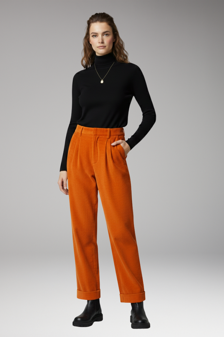 Women's High Waist Straight Leg Trousers