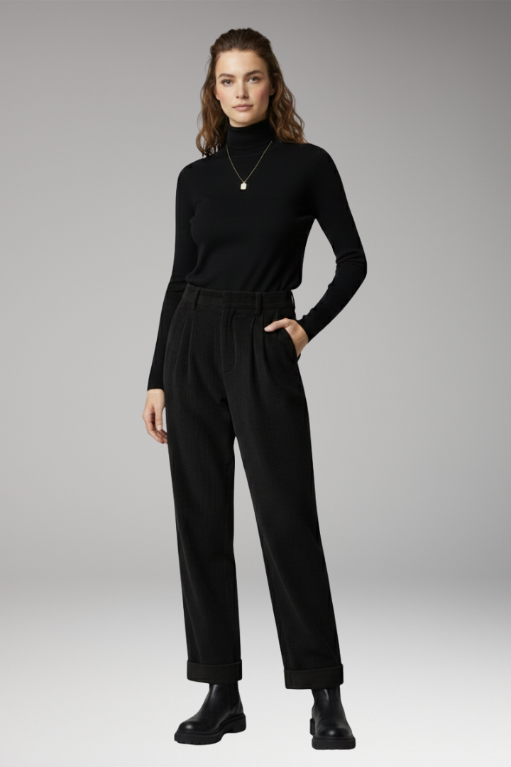 Women's High Waist Straight Leg Trousers