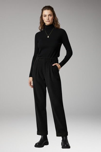 Women's High Waist Straight Leg Trousers