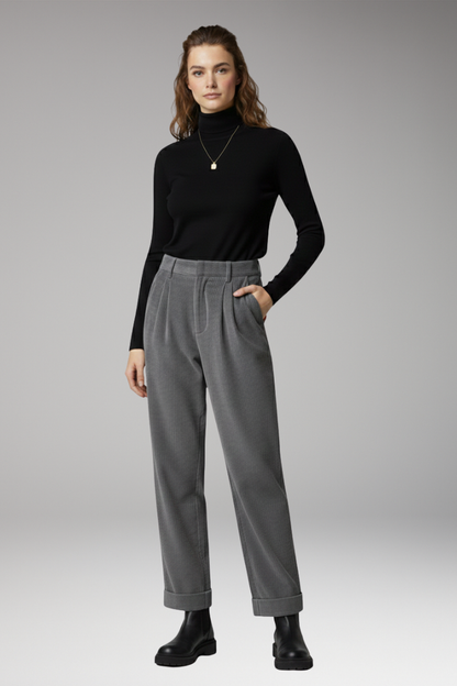 Women's High Waist Straight Leg Trousers