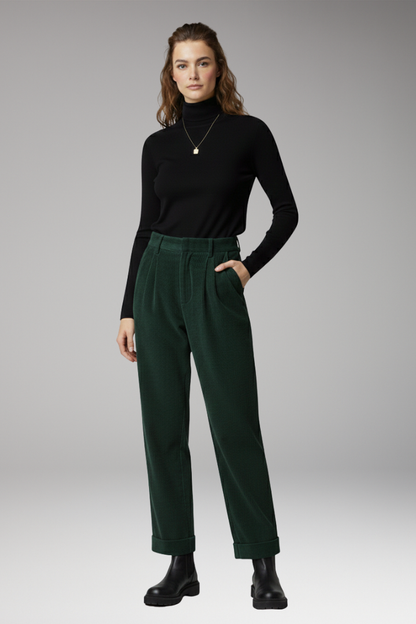 Women's High Waist Straight Leg Trousers