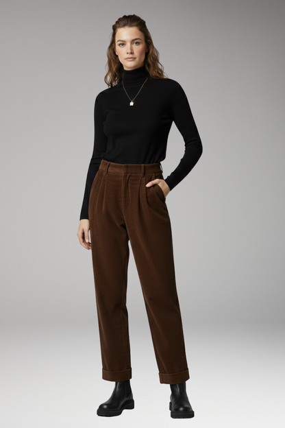Women's High Waist Straight Leg Trousers