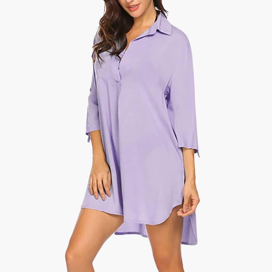 Women's Tunic with Collar and Side Slits