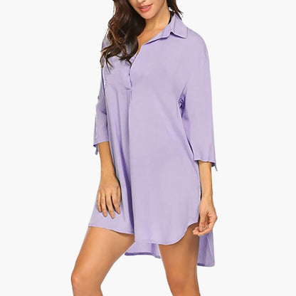 Women's Tunic with Collar and Side Slits