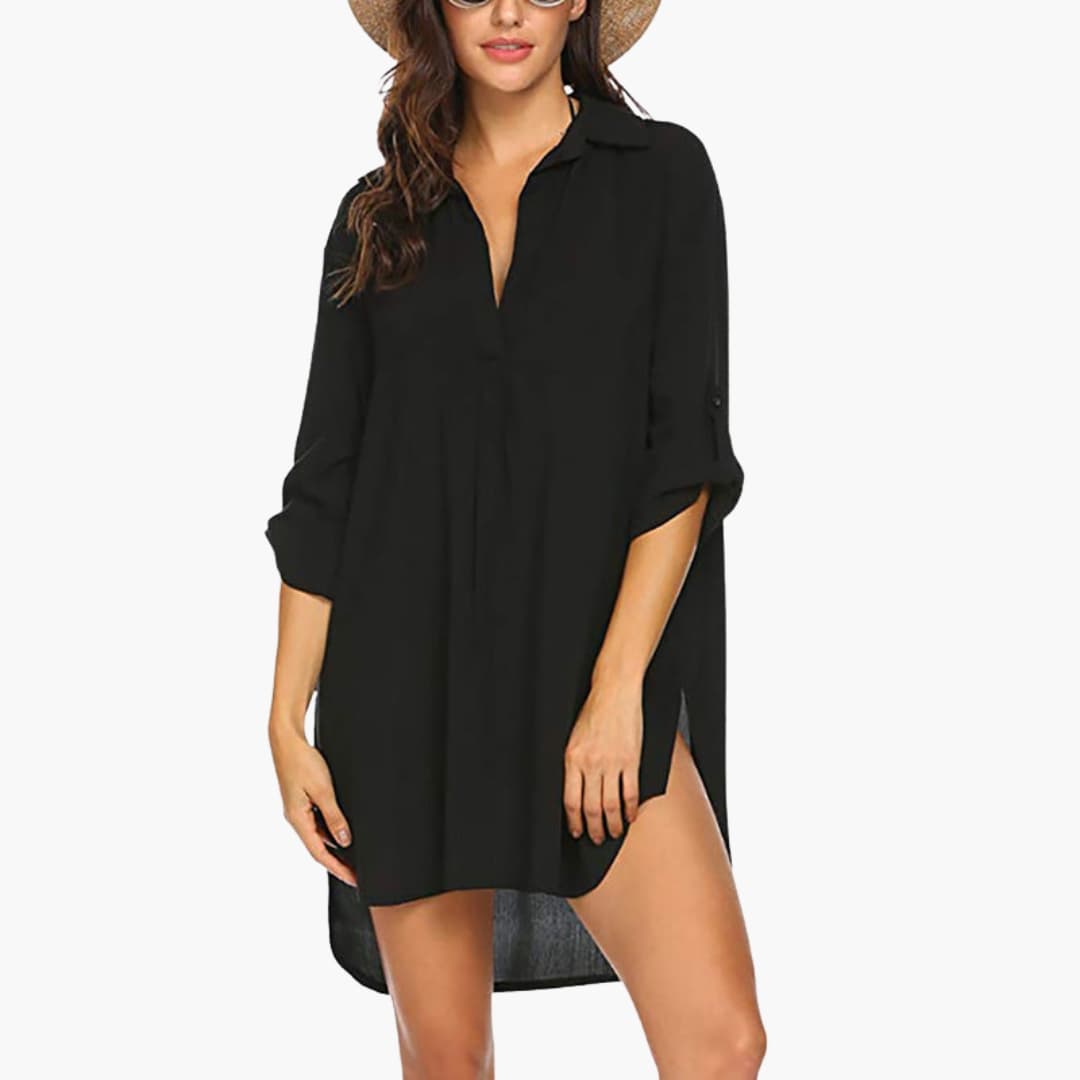 Women's Tunic with Collar and Side Slits