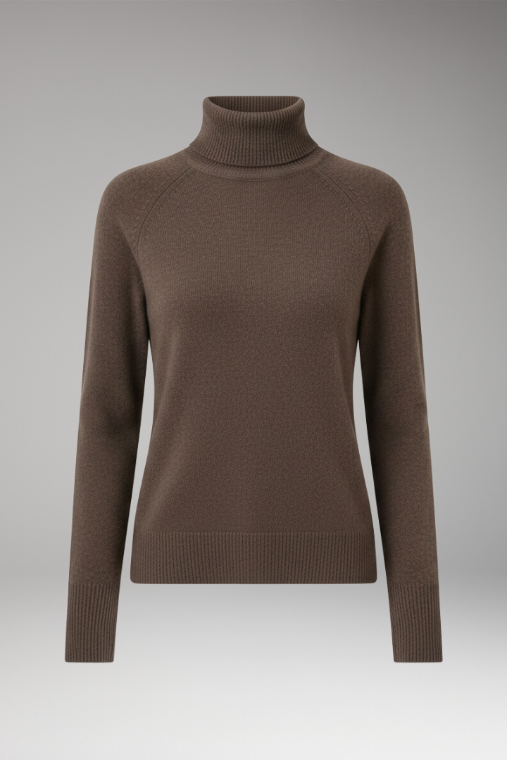 Women's Turtleneck Sweater Long Sleeves Ribbed Cuffs - Vonnera