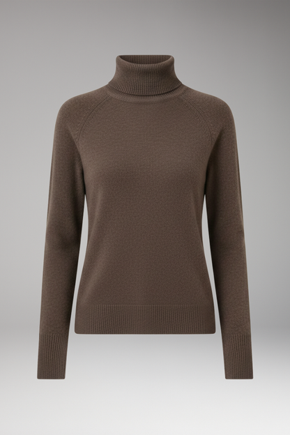 Women's Turtleneck Sweater Long Sleeves Ribbed Cuffs - Vonnera