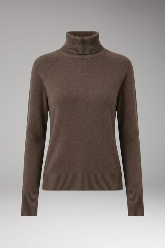 Women's Turtleneck Sweater Long Sleeves Ribbed Cuffs - Vonnera