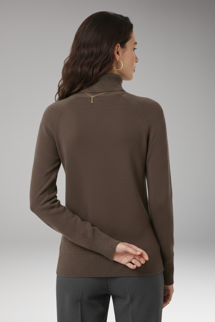 Women's Turtleneck Sweater Long Sleeves Ribbed Cuffs