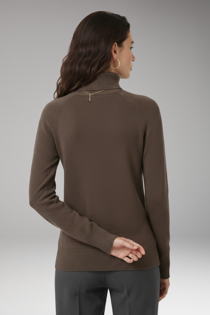 Women's Turtleneck Sweater Long Sleeves Ribbed Cuffs