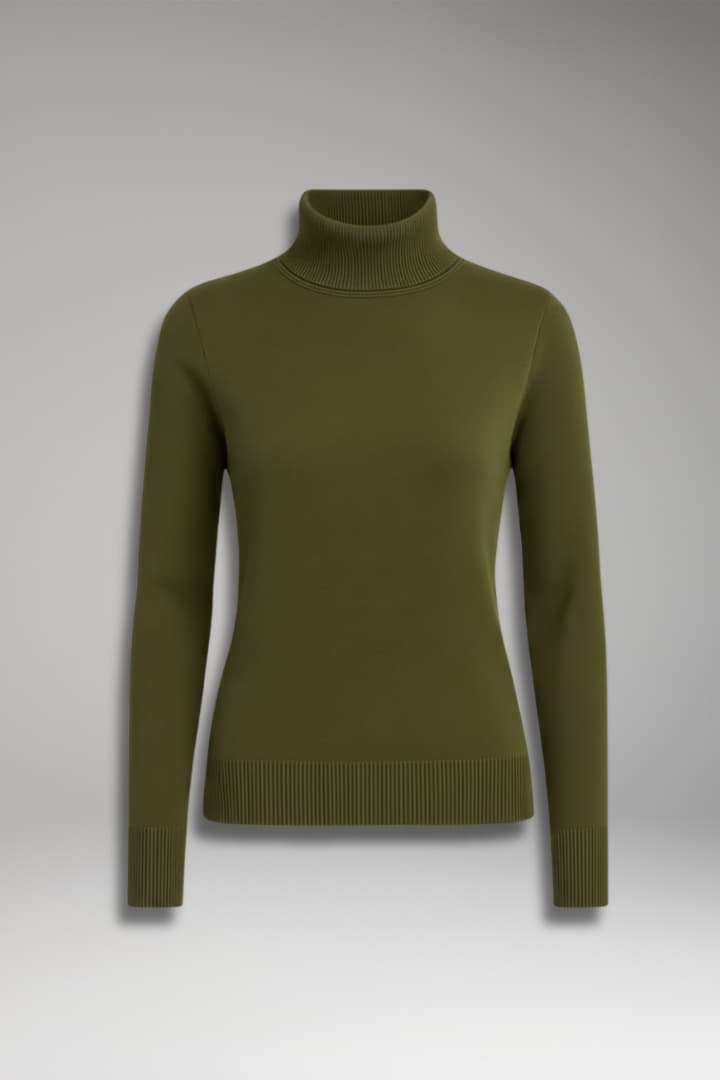 Women's Long Sleeve Turtleneck Sweater Ribbed - Vonnera