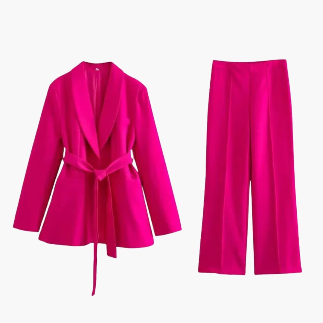 Women's Two Piece Suit Blazer and Slim Fit Pants Set - Vonnera