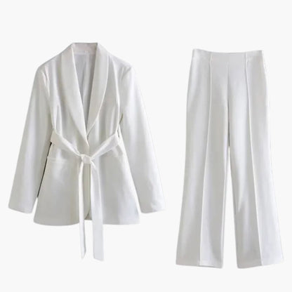 Women's Two Piece Suit Blazer and Slim Fit Pants Set