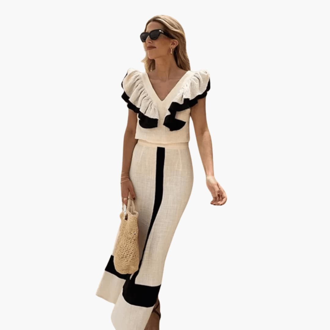 Women's Two Piece Pants Set Long Sleeve Straight Leg - Vonnera
