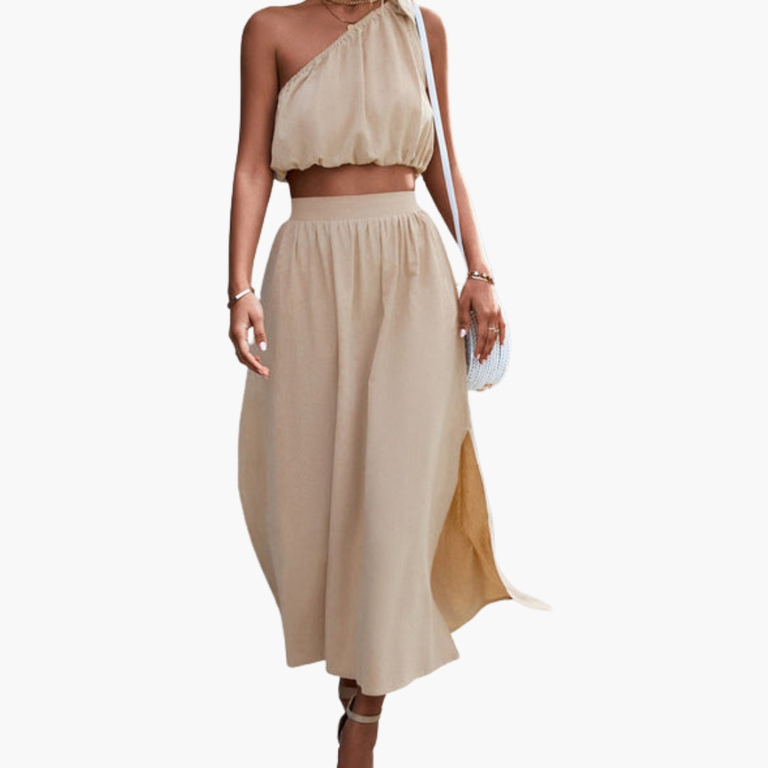 Women's Asymmetrical Midi Skirt Set - Vonnera