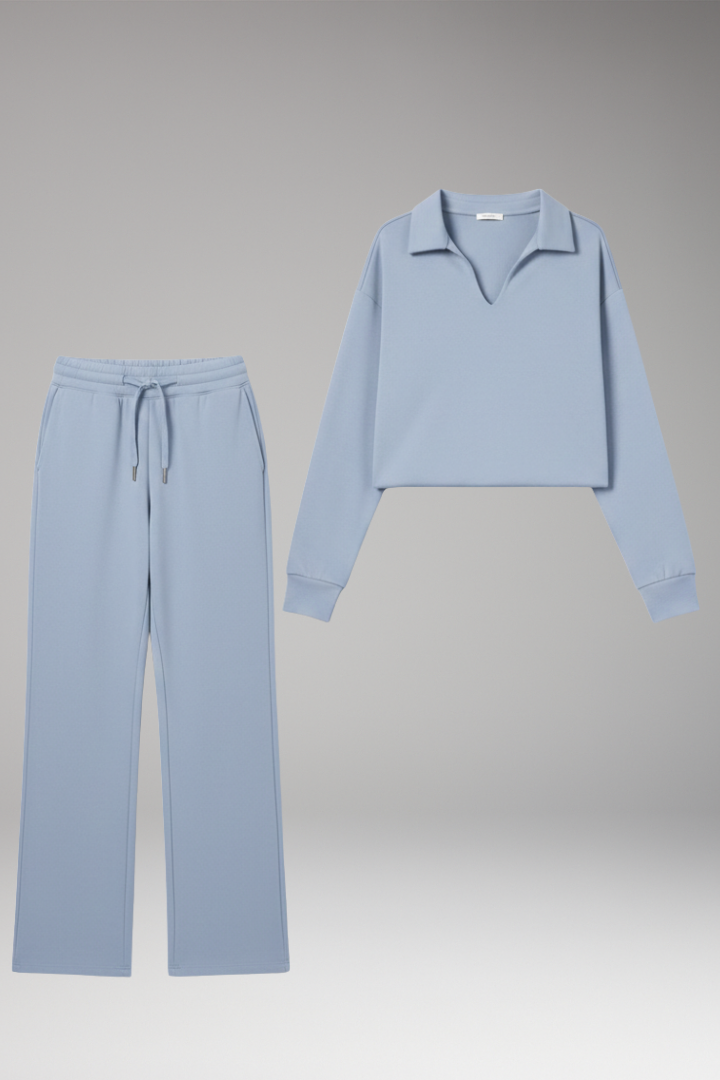 Women's 2-Piece V-Neck Straight Leg Pants Set - Vonnera
