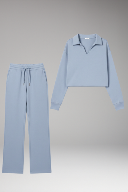 Women's 2-Piece V-Neck Straight Leg Pants Set - Vonnera