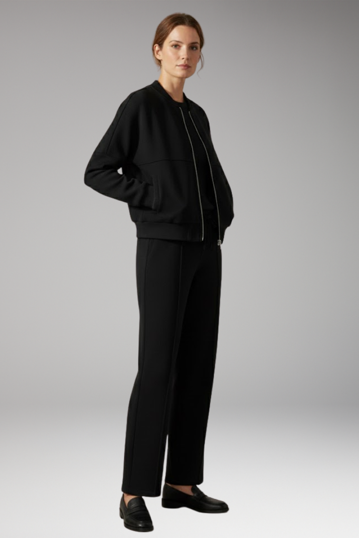 Women's 2 Piece Suit Zip Jacket Straight Leg Trousers