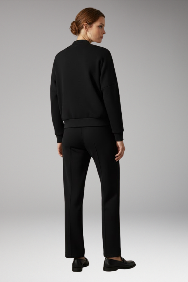 Women's 2 Piece Suit Zip Jacket Straight Leg Trousers