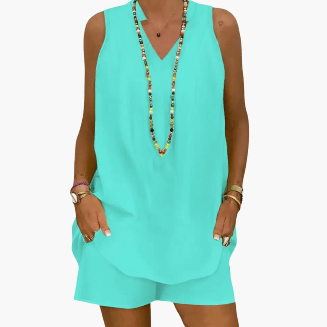 Women's Tunic And Pants Set Longline Full-Length Pants