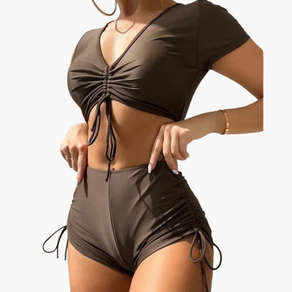 Women's Backless V-Neck Bikini Set - Vonnera
