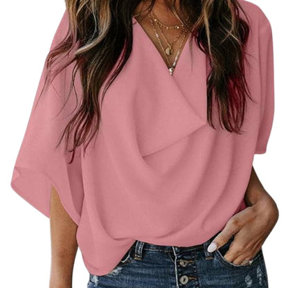 Women's V-Neck Batwing Sleeve Blouse