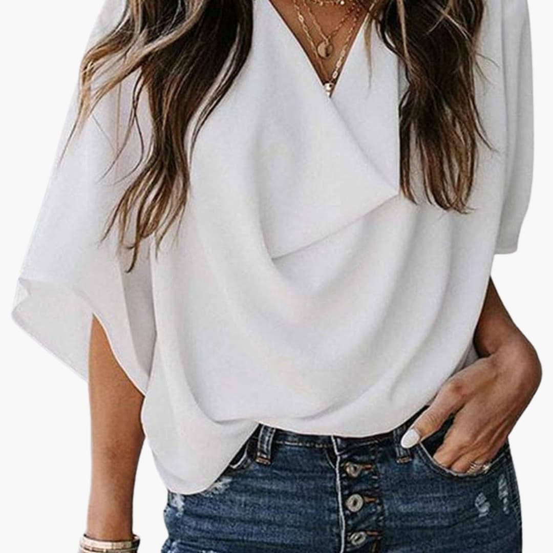 Women's V-Neck Batwing Sleeve Blouse - Vonnera
