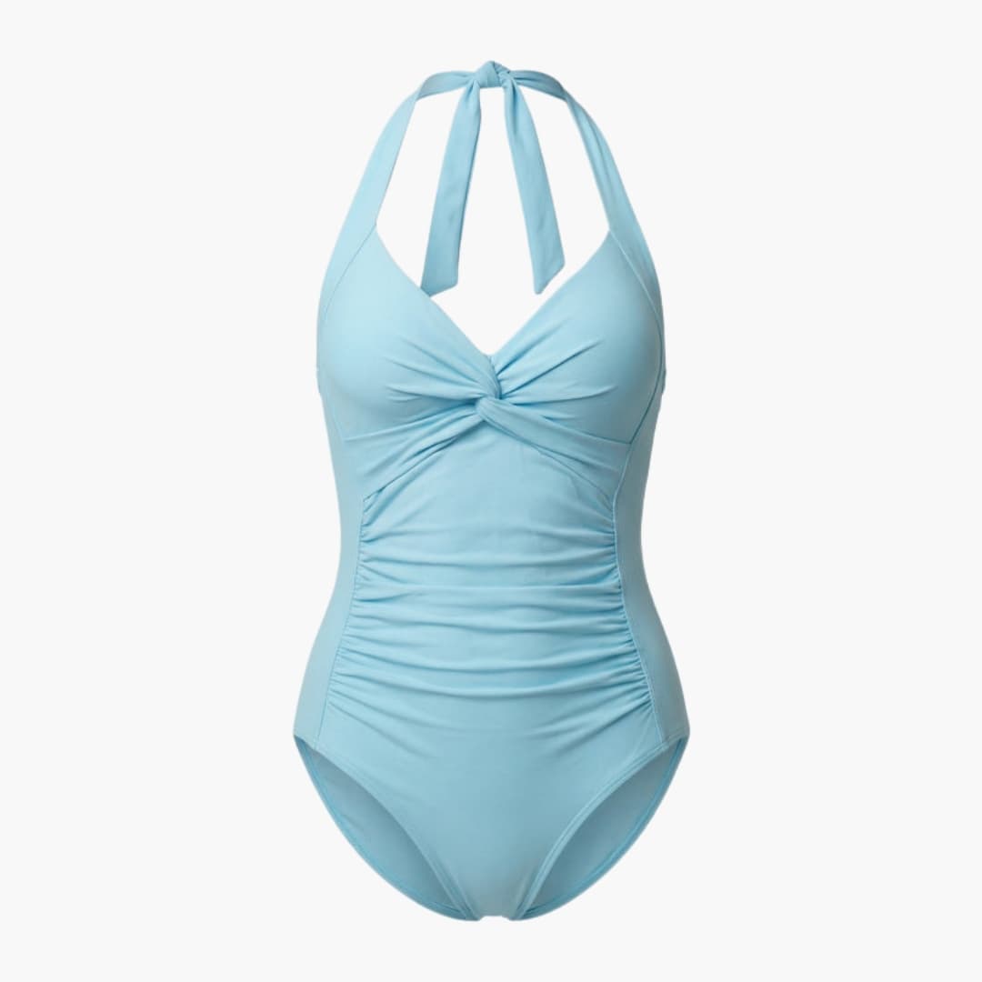 Women's V-Neck One-Piece Swimsuit Adjustable Strap Shaping Fit - Vonnera