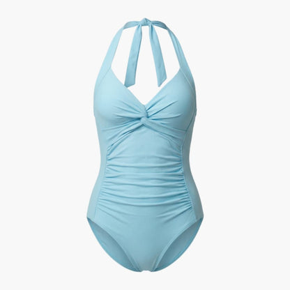 Women's V-Neck One-Piece Swimsuit Adjustable Strap Shaping Fit - Vonnera