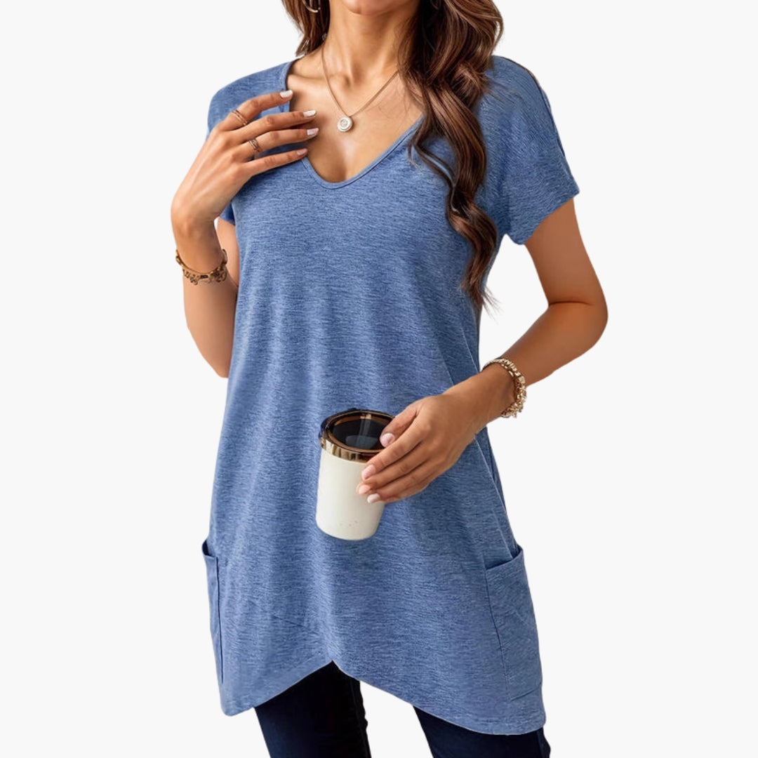 Women's V-Neck Pocket T-Shirt - Vonnera