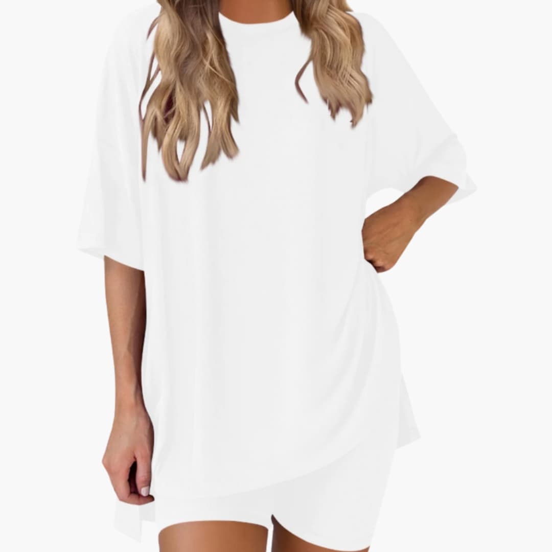 Women's Two-Piece V-Neck And Shorts Set