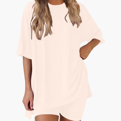 Women's Two-Piece V-Neck And Shorts Set