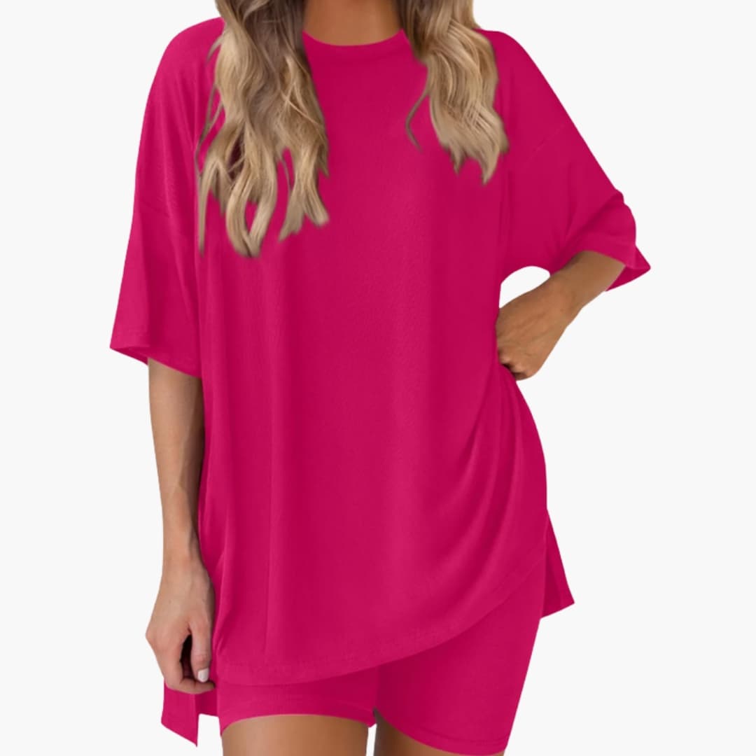 Women's Two-Piece V-Neck And Shorts Set